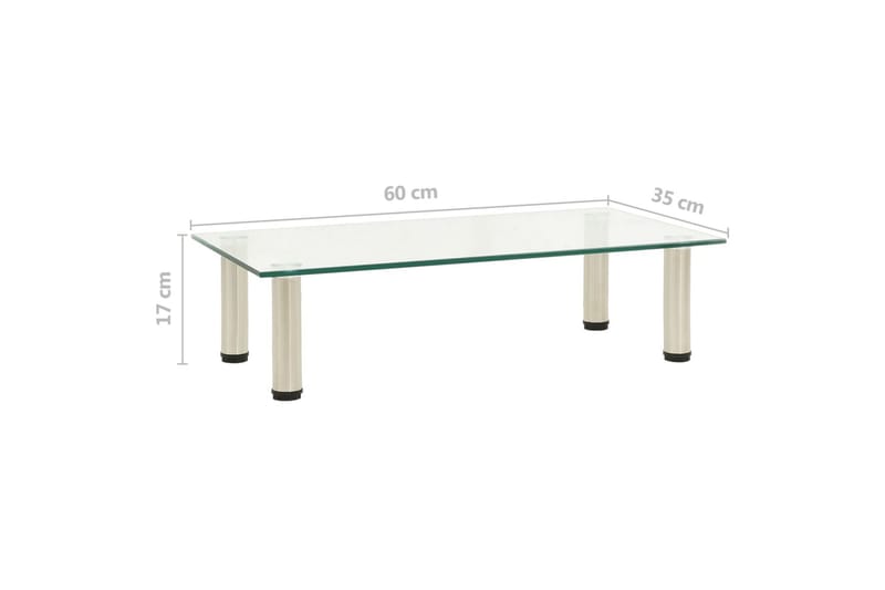 TV-bänk transparent 60x35x17 cm härdat glas - Transparent - Möbler - Tv möbel & mediamöbel - TV bänk & mediabänk