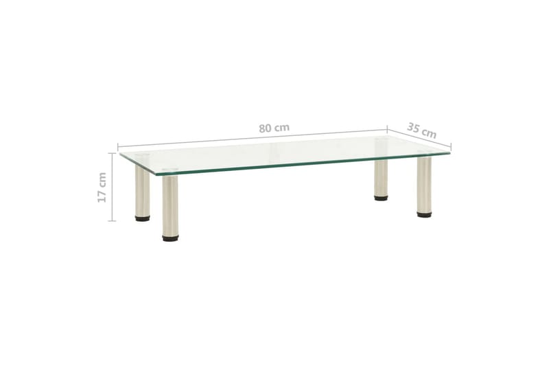 TV-bänk transparent 80x35x17 cm härdat glas - Transparent - Möbler - Tv möbel & mediamöbel - TV bänk & mediabänk
