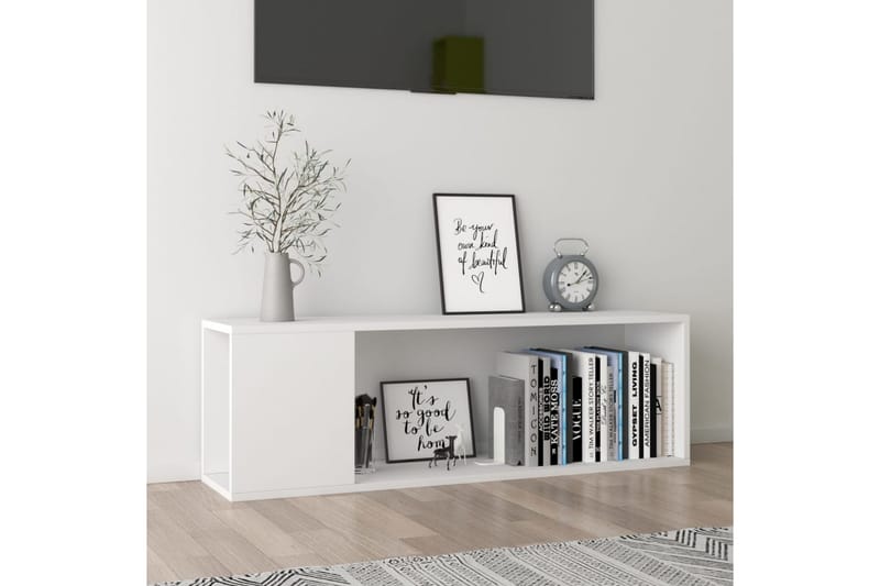 TV-bänk vit 100x24x32 cm spånskiva - Vit - Möbler - Tv möbel & mediamöbel - TV bänk & mediabänk