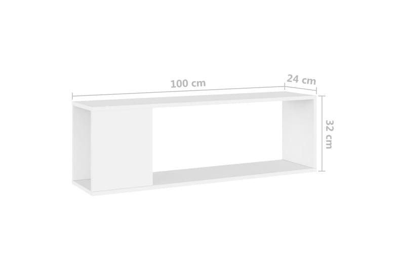 TV-bänk vit 100x24x32 cm spånskiva - Vit - Möbler - Tv möbel & mediamöbel - TV bänk & mediabänk