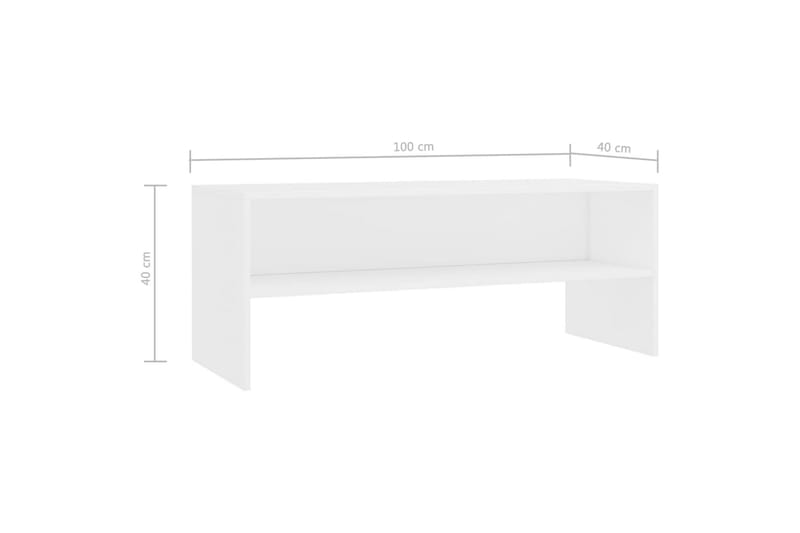 TV-bänk vit 100x40x40 cm spånskiva - Vit - Möbler - Tv möbel & mediamöbel - TV bänk & mediabänk