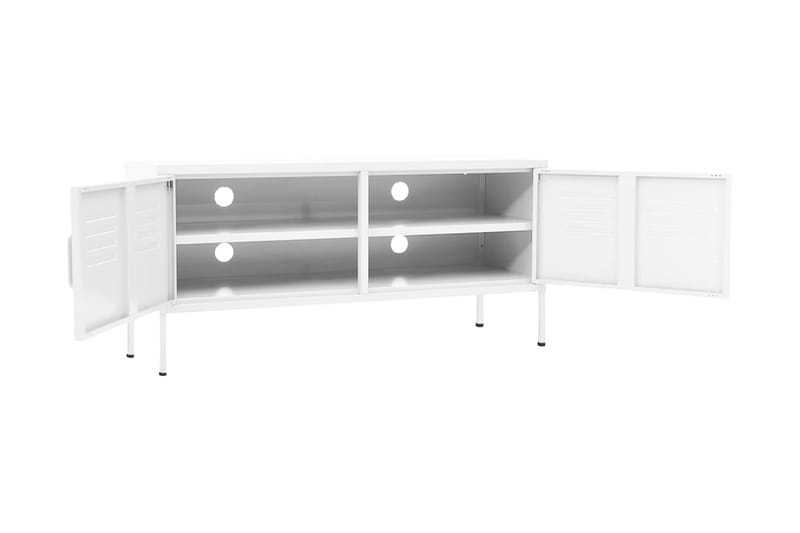 Tv-bänk vit 105x35x50 cm stål - Vit - Möbler - Tv möbel & mediamöbel - TV bänk & mediabänk