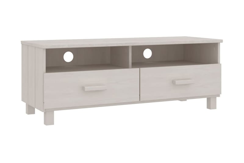 TV-bänk vit 106x40x40 cm massiv furu - Vit - Möbler - Tv möbel & mediamöbel - TV bänk & mediabänk