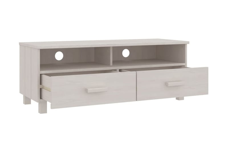 TV-bänk vit 106x40x40 cm massiv furu - Vit - Möbler - Tv möbel & mediamöbel - TV bänk & mediabänk