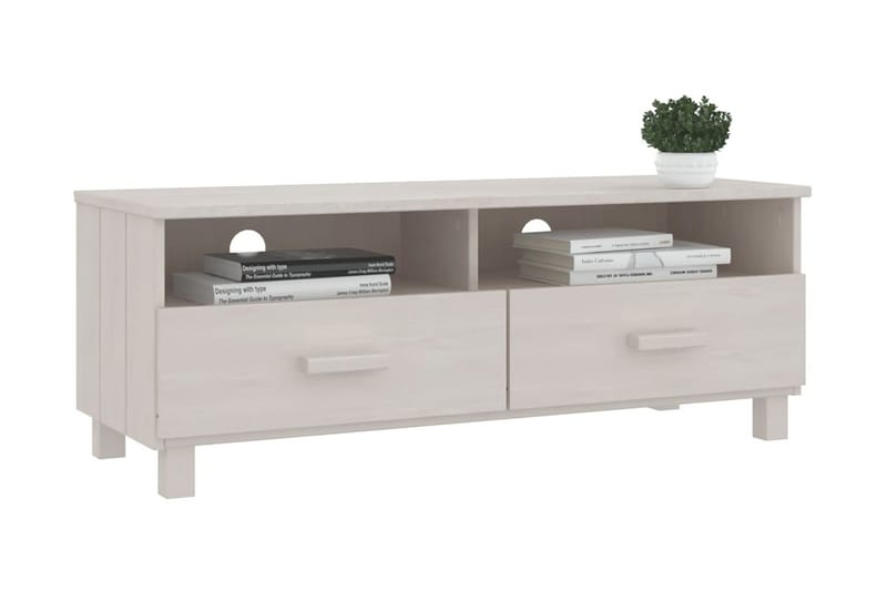 TV-bänk vit 106x40x40 cm massiv furu - Vit - Möbler - Tv möbel & mediamöbel - TV bänk & mediabänk