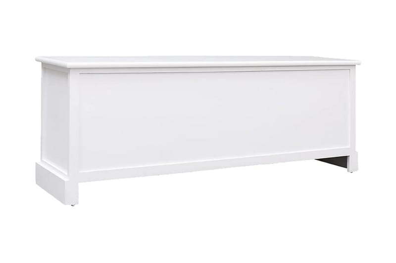 TV-bänk vit 108x30x40 cm massivt kejsarträ - Vit - Möbler - Tv möbel & mediamöbel - TV bänk & mediabänk