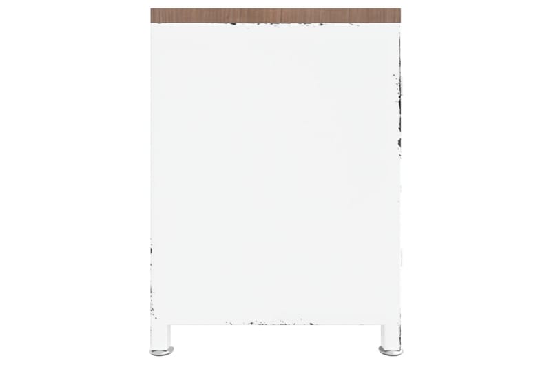 Tv-bänk vit 110x30x40 cm järn och massivt granträ - Vit - Möbler - Tv möbel & mediamöbel - TV bänk & mediabänk