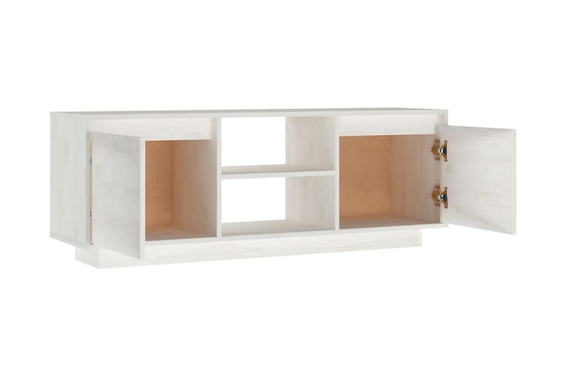 TV-bänk vit 110x30x40 cm massiv furu - Vit - Möbler - Tv möbel & mediamöbel - TV bänk & mediabänk