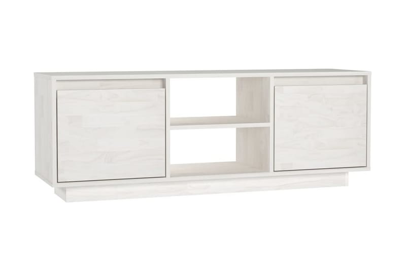 TV-bänk vit 110x30x40 cm massiv furu - Vit - Möbler - Tv möbel & mediamöbel - TV bänk & mediabänk