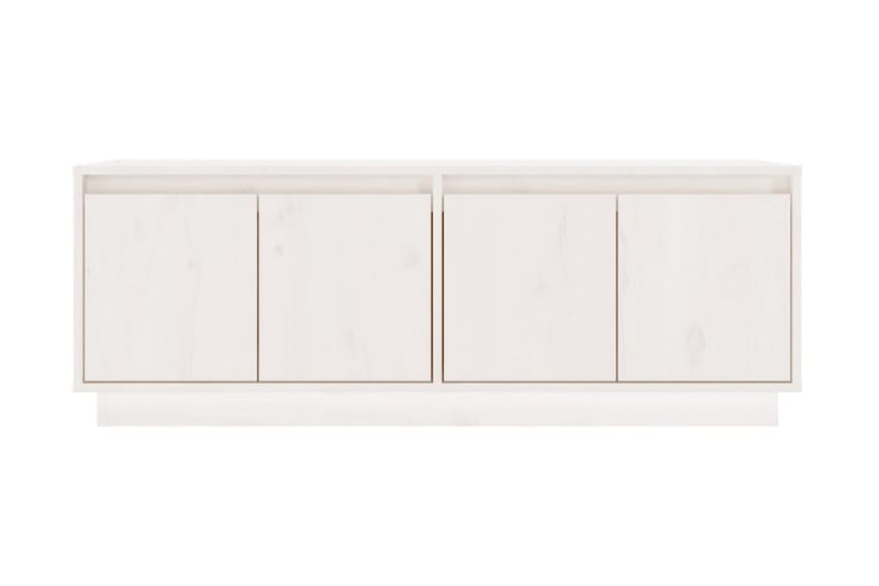 Tv-bänk vit 110x34x40 cm massiv furu - Vit - Möbler - Tv möbel & mediamöbel - TV bänk & mediabänk