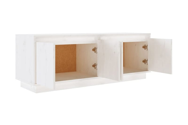 Tv-bänk vit 110x34x40 cm massiv furu - Vit - Möbler - Tv möbel & mediamöbel - TV bänk & mediabänk