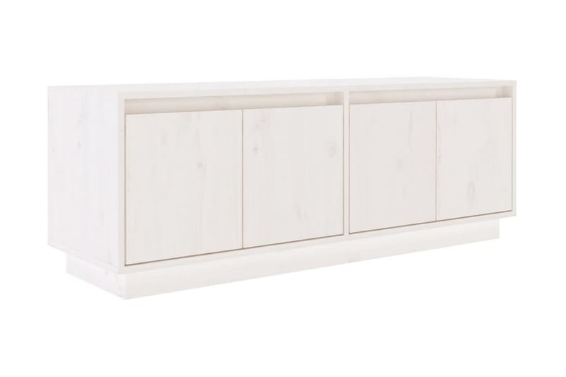 Tv-bänk vit 110x34x40 cm massiv furu - Vit - Möbler - Tv möbel & mediamöbel - TV bänk & mediabänk