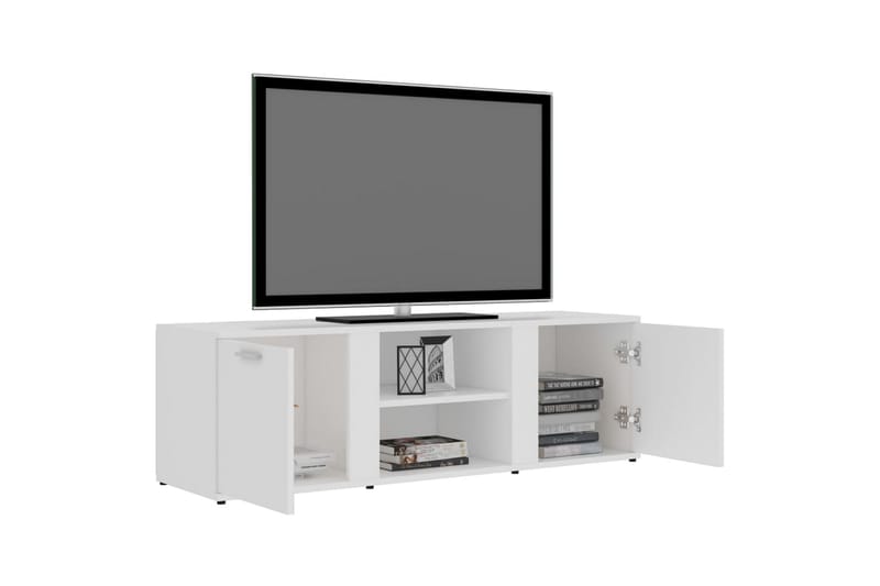 TV-bänk vit 120x34x37 cm spånskiva - Vit - Möbler - Tv möbel & mediamöbel - TV bänk & mediabänk
