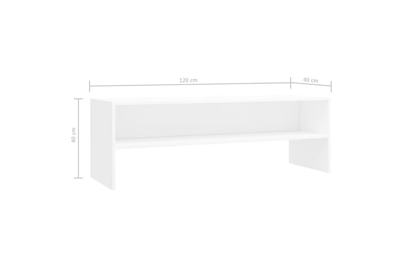 TV-bänk vit 120x40x40 cm spånskiva - Vit - Möbler - Tv möbel & mediamöbel - TV bänk & mediabänk