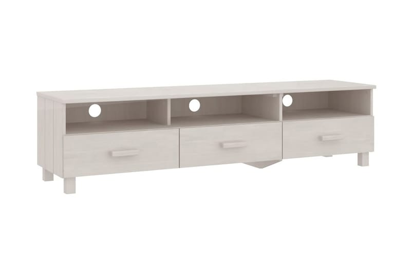 TV-bänk vit 158x40x40 cm massiv furu - Vit - Möbler - Tv möbel & mediamöbel - TV bänk & mediabänk