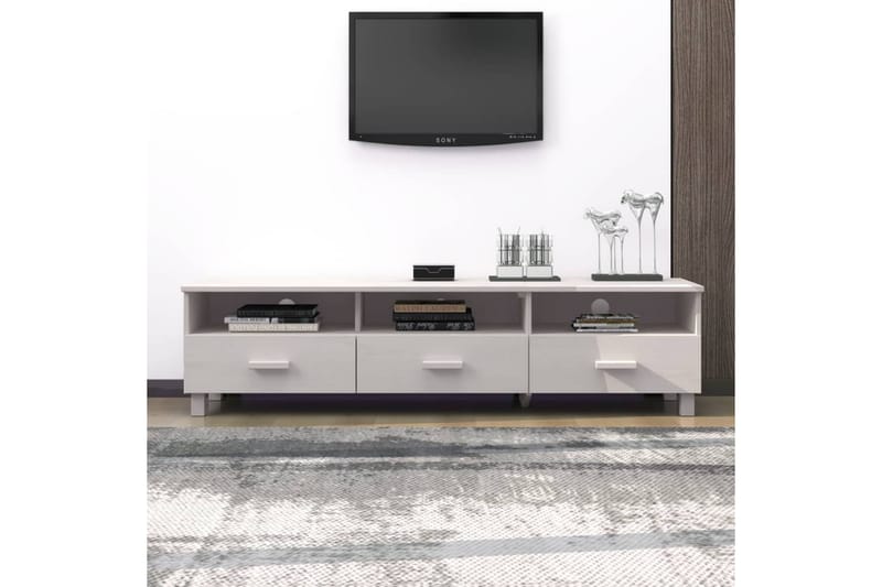 TV-bänk vit 158x40x40 cm massiv furu - Vit - Möbler - Tv möbel & mediamöbel - TV bänk & mediabänk