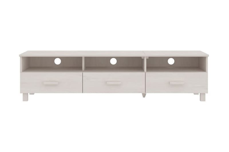 TV-bänk vit 158x40x40 cm massiv furu - Vit - Möbler - Tv möbel & mediamöbel - TV bänk & mediabänk