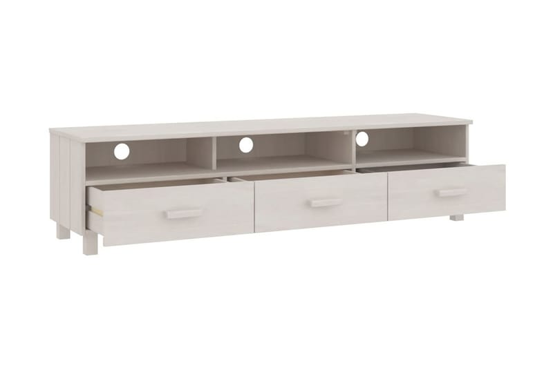 TV-bänk vit 158x40x40 cm massiv furu - Vit - Möbler - Tv möbel & mediamöbel - TV bänk & mediabänk
