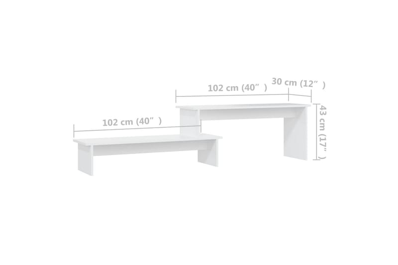 TV-bänk vit 180x30x43 cm spånskiva - Vit - Möbler - Tv möbel & mediamöbel - TV bänk & mediabänk
