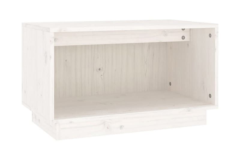 Tv-bänk vit 60x35x35 cm massiv furu - Vit - TV bänk & mediabänk