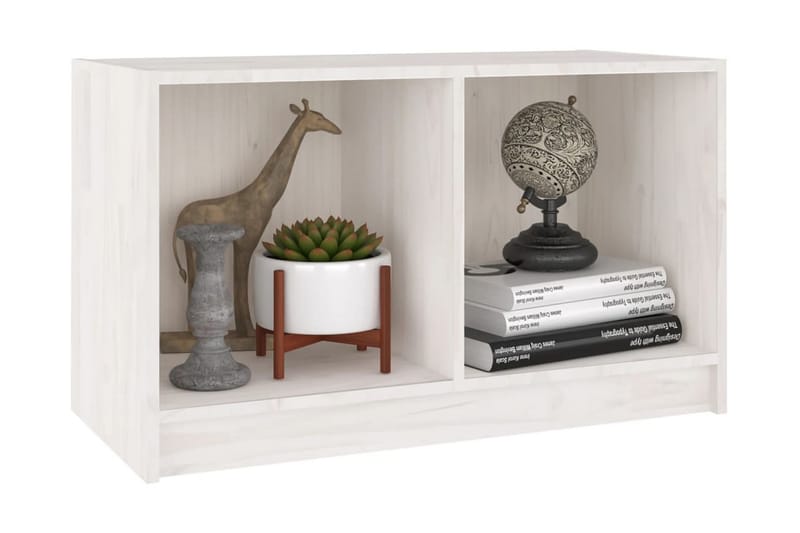 TV-bänk vit 70x33x42 cm massiv furu - Vit - Möbler - Tv möbel & mediamöbel - TV bänk & mediabänk