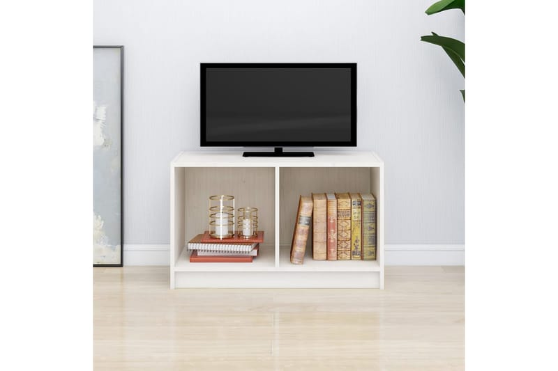TV-bänk vit 70x33x42 cm massiv furu - Vit - Möbler - Tv möbel & mediamöbel - TV bänk & mediabänk