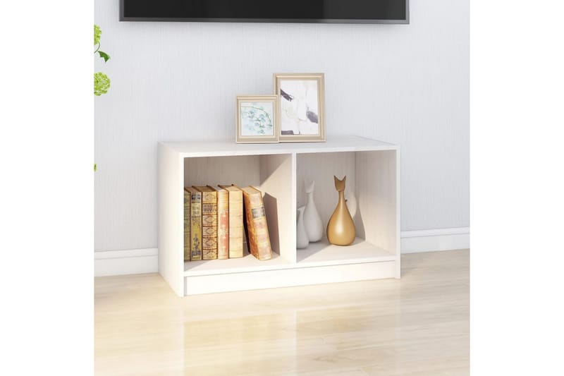 TV-bänk vit 70x33x42 cm massiv furu - Vit - Möbler - Tv möbel & mediamöbel - TV bänk & mediabänk