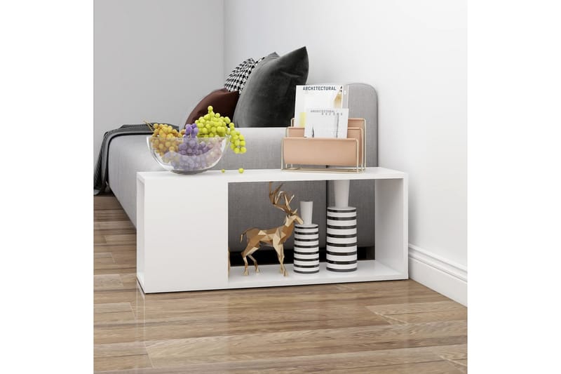 TV-bänk vit 80x24x32 cm spånskiva - Vit - Möbler - Tv möbel & mediamöbel - TV bänk & mediabänk