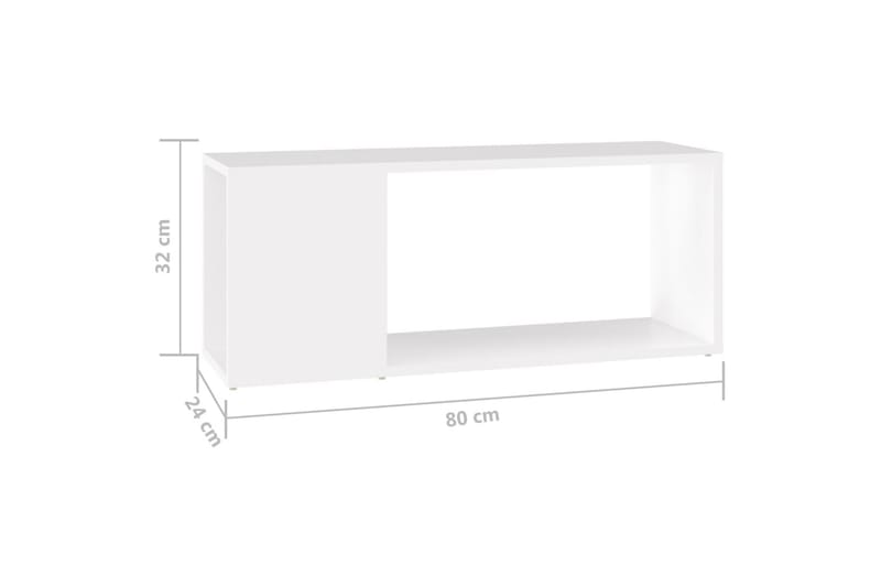 TV-bänk vit 80x24x32 cm spånskiva - Vit - Möbler - Tv möbel & mediamöbel - TV bänk & mediabänk