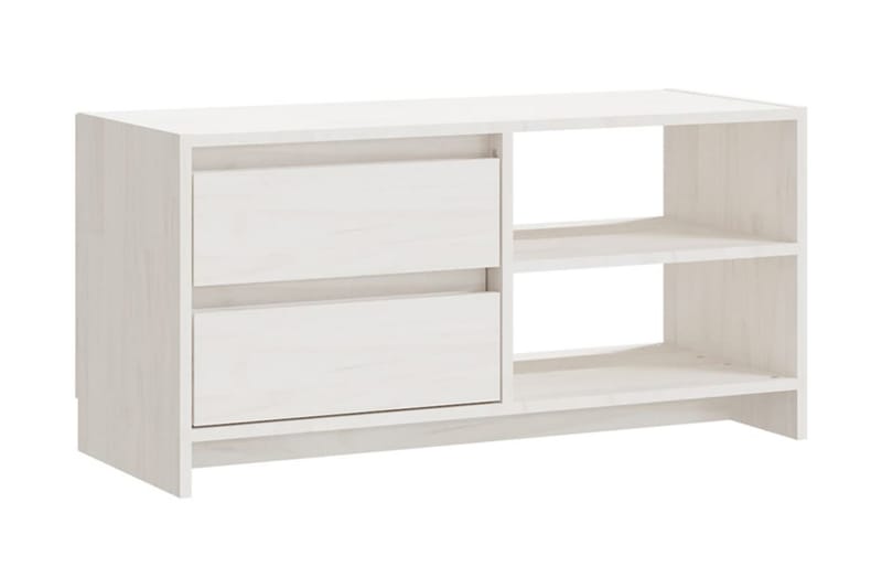 TV-bänk vit 80x31x39 cm massiv furu - Vit - Möbler - Tv möbel & mediamöbel - TV bänk & mediabänk