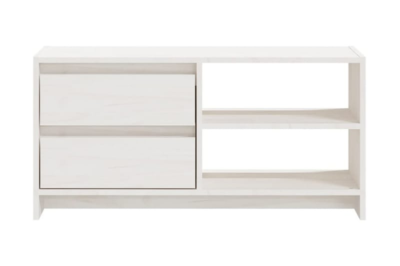 TV-bänk vit 80x31x39 cm massiv furu - Vit - Möbler - Tv möbel & mediamöbel - TV bänk & mediabänk