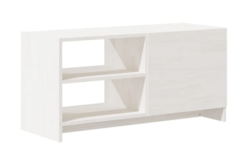 TV-bänk vit 80x31x39 cm massiv furu - Vit - Möbler - Tv möbel & mediamöbel - TV bänk & mediabänk