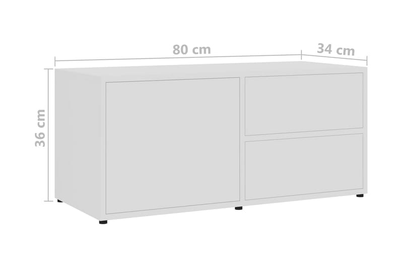 TV-bänk vit 80x34x36 cm spånskiva - Vit - Möbler - Tv möbel & mediamöbel - TV bänk & mediabänk