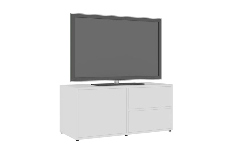 TV-bänk vit 80x34x36 cm spånskiva - Vit - TV bänk & mediabänk