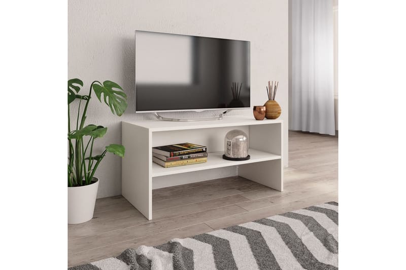TV-bänk vit 80x40x40 cm spånskiva - Vit - Möbler - Tv möbel & mediamöbel - TV bänk & mediabänk