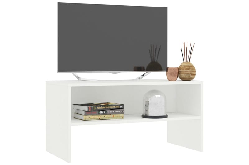 TV-bänk vit 80x40x40 cm spånskiva - Vit - TV bänk & mediabänk