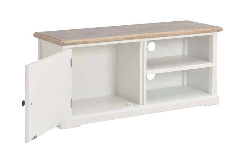 TV-bänk vit 90x30x40 cm trä - Vit - Möbler - Tv möbel & mediamöbel - TV bänk & mediabänk