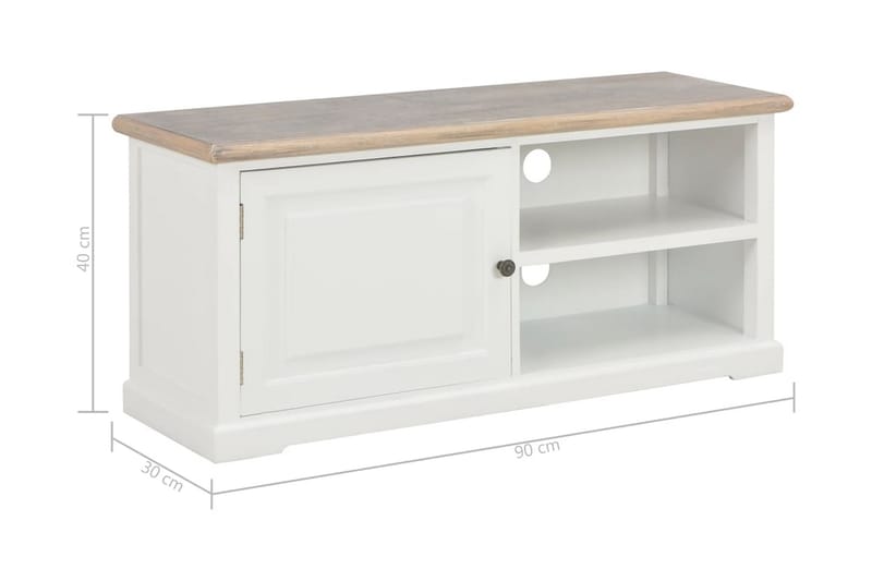 TV-bänk vit 90x30x40 cm trä - Vit - Möbler - Tv möbel & mediamöbel - TV bänk & mediabänk
