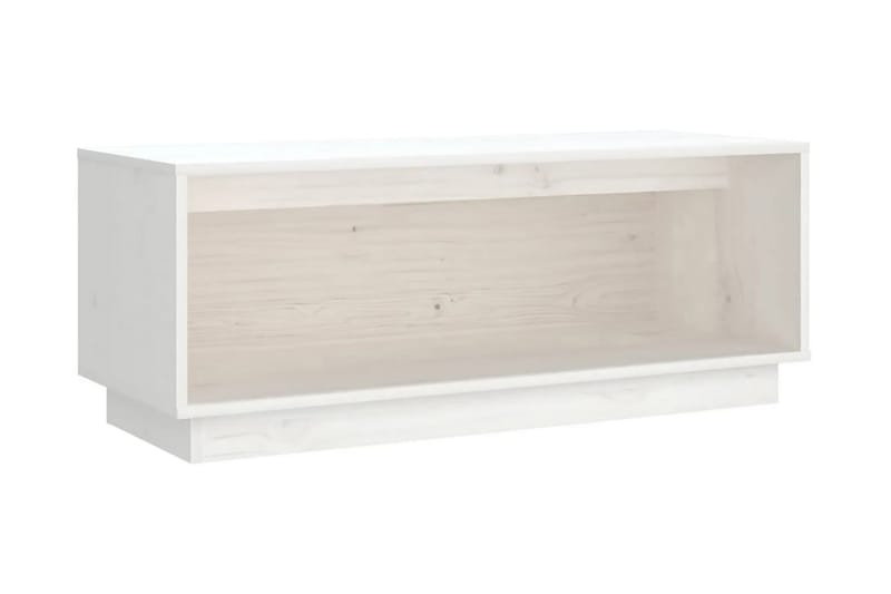 Tv-bänk vit 90x35x35 cm massiv furu - Vit - TV bänk & mediabänk