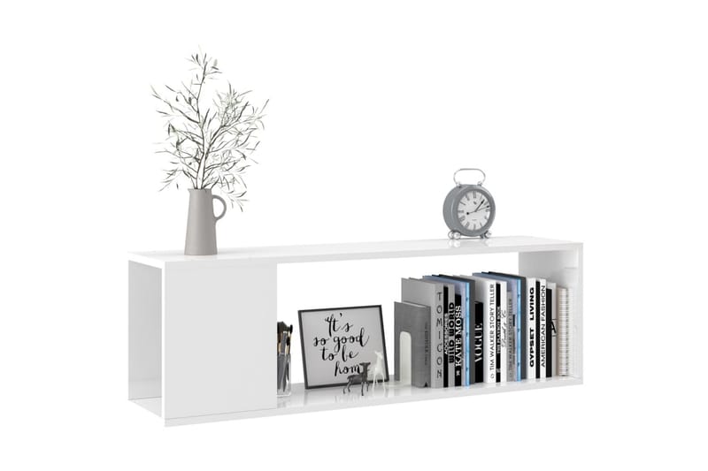TV-bänk vit högglans 100x24x32 cm spånskiva - Vit - Möbler - Tv möbel & mediamöbel - TV bänk & mediabänk