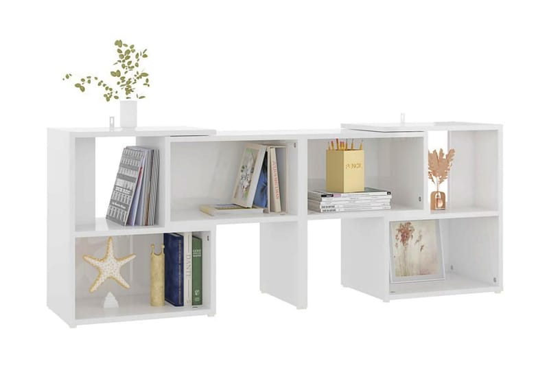 TV-bänk vit högglans 104x30x52 cm spånskiva - Vit - Möbler - Tv möbel & mediamöbel - TV bänk & mediabänk