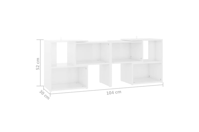 TV-bänk vit högglans 104x30x52 cm spånskiva - Vit - Möbler - Tv möbel & mediamöbel - TV bänk & mediabänk