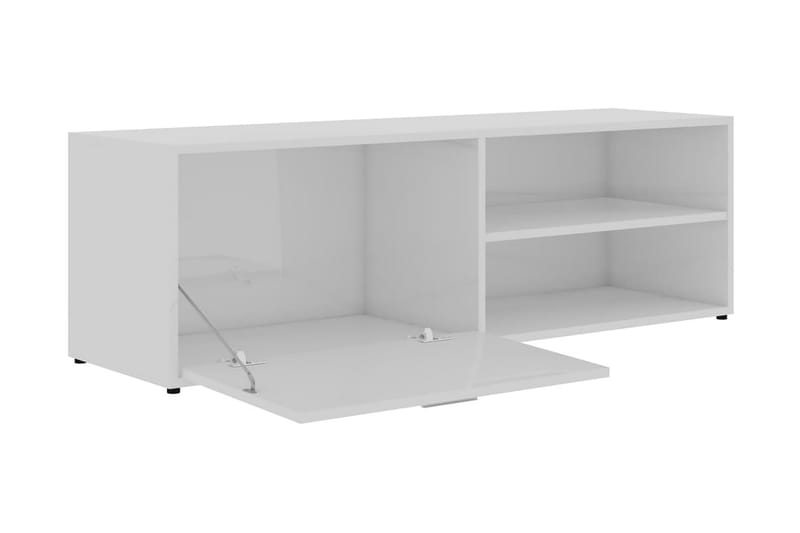 TV-bänk vit högglans 120x34x37 cm spånskiva - Vit - Möbler - Tv möbel & mediamöbel - TV bänk & mediabänk
