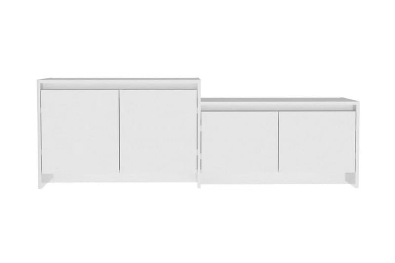 TV-bänk vit högglans 146,5x35x50 cm spånskiva - Vit - Möbler - Tv möbel & mediamöbel - TV bänk & mediabänk