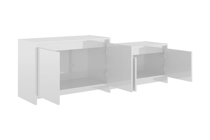 TV-bänk vit högglans 146,5x35x50 cm spånskiva - Vit - Möbler - Tv möbel & mediamöbel - TV bänk & mediabänk
