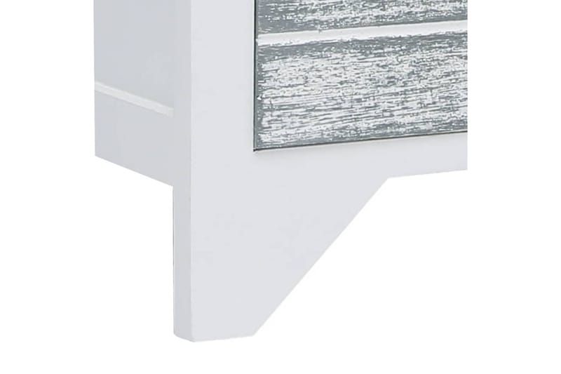 TV-bänk vit och grå 108x30x40 cm massivt kejsarträ - Grå - Möbler - Tv möbel & mediamöbel - TV bänk & mediabänk