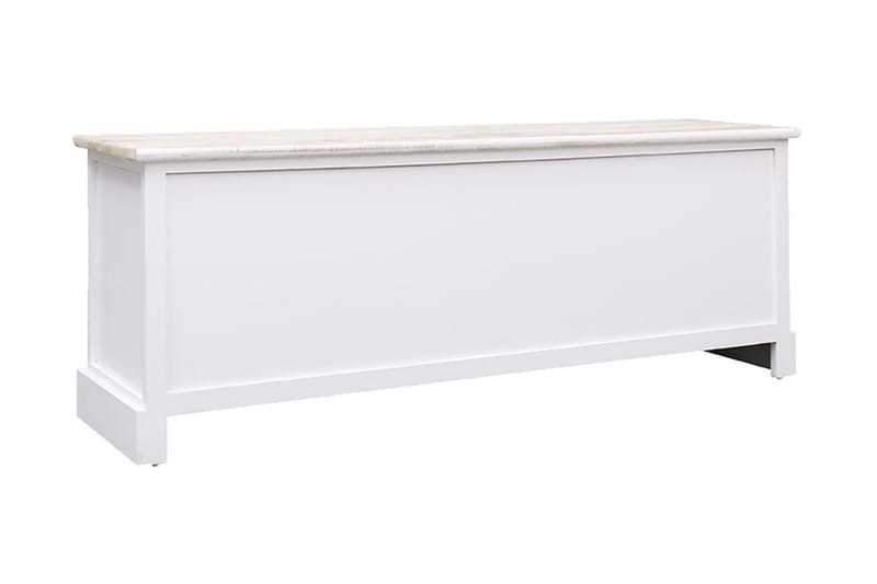 Tv-bänk vit och ljusbrun 108x30x40 cm massivt kejsarträ - Vit - TV bänk & mediabänk