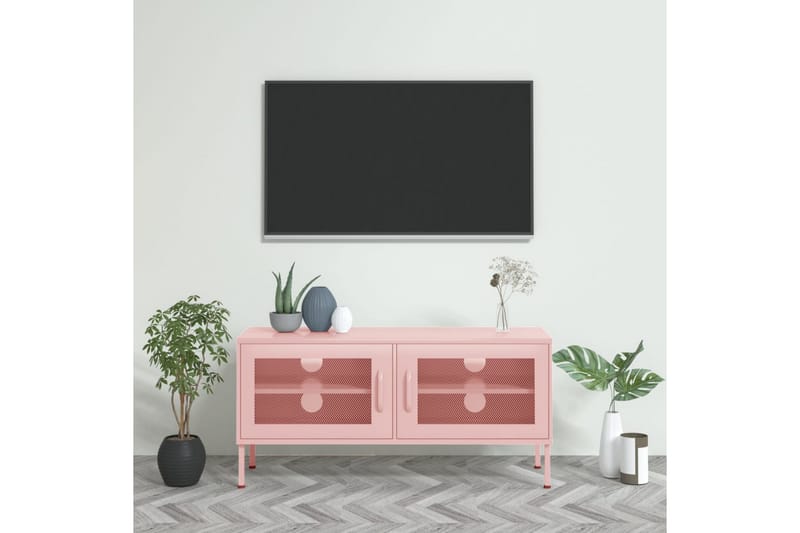 Tv-bänk pink 105x35x50 cm stål - Rosa - Möbler - Tv möbel & mediamöbel - TV bänk & mediabänk