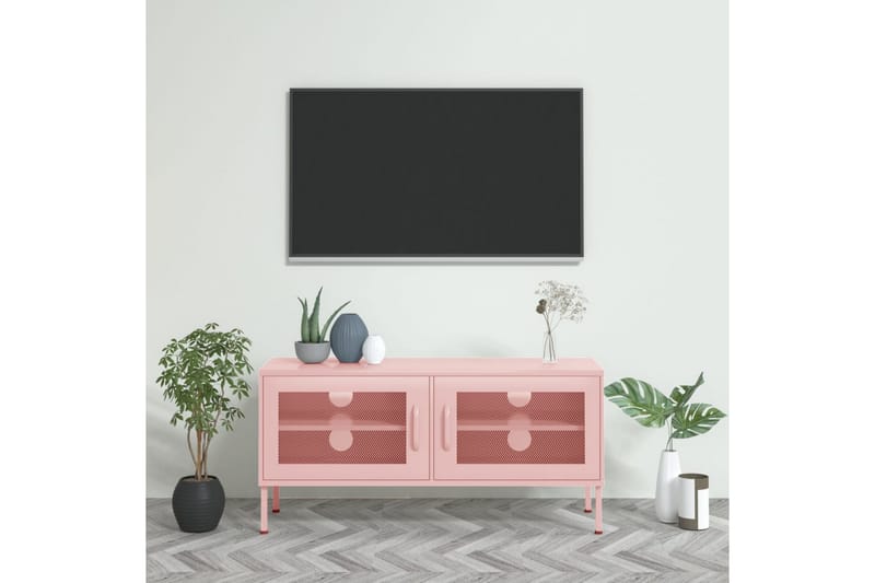 Tv-bänk pink 105x35x50 cm stål - Rosa - TV bänk & mediabänk