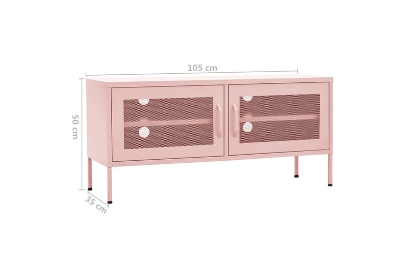 Tv-bänk pink 105x35x50 cm stål - Rosa - TV bänk & mediabänk